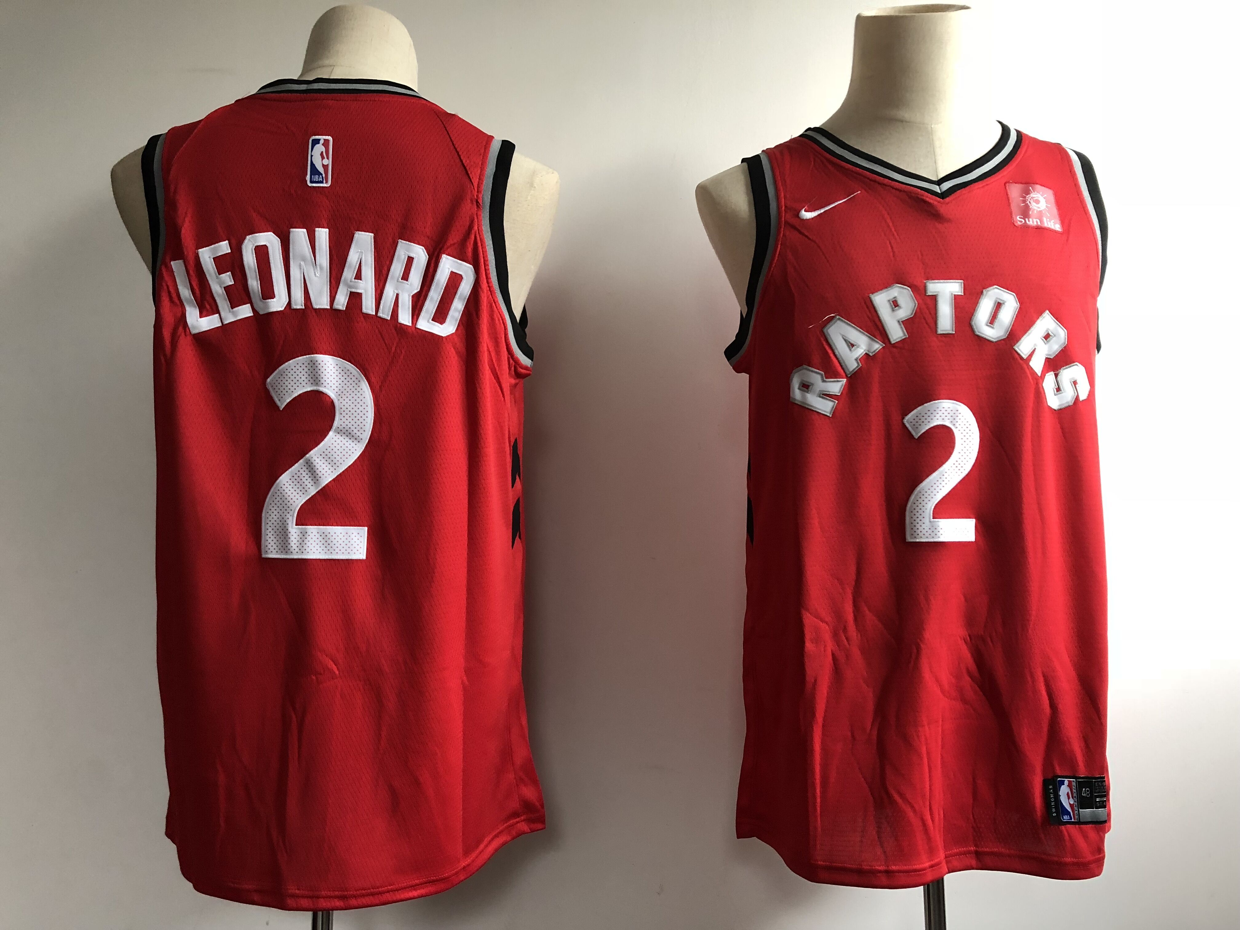Men Toronto Raptors #2 Leonard Red Game NBA Nike Jerseys
